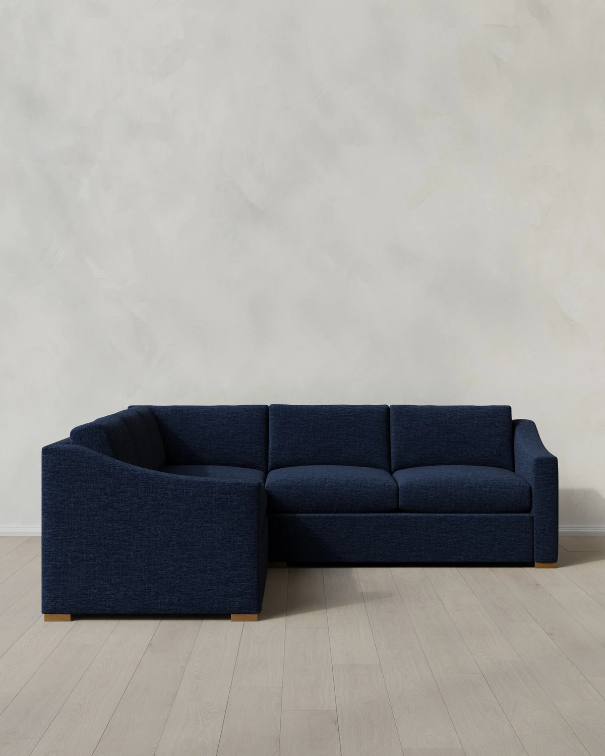 Hollis Slope Arm L Sectional in Performance Chenille Linen Blend - 110x110 / Snow
