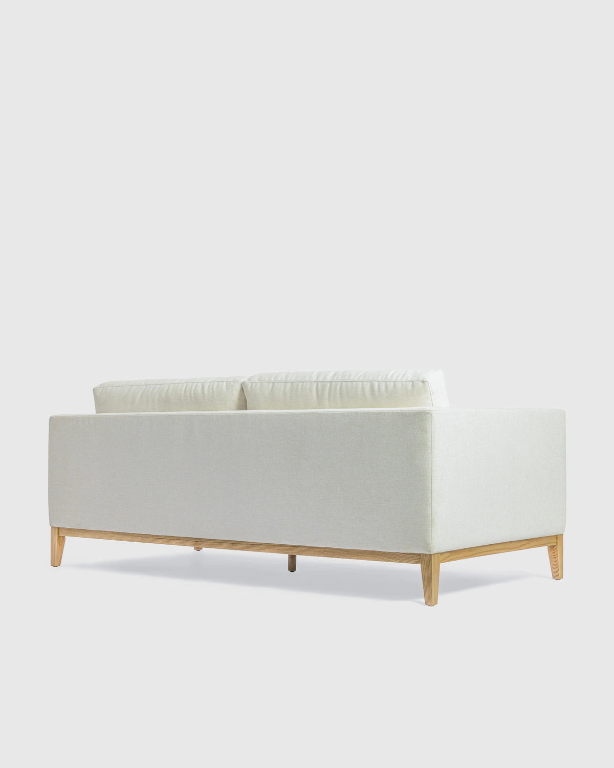 Performance Chenille Linen Blend Sofa with Solid Oak Base - 7ft / Snow