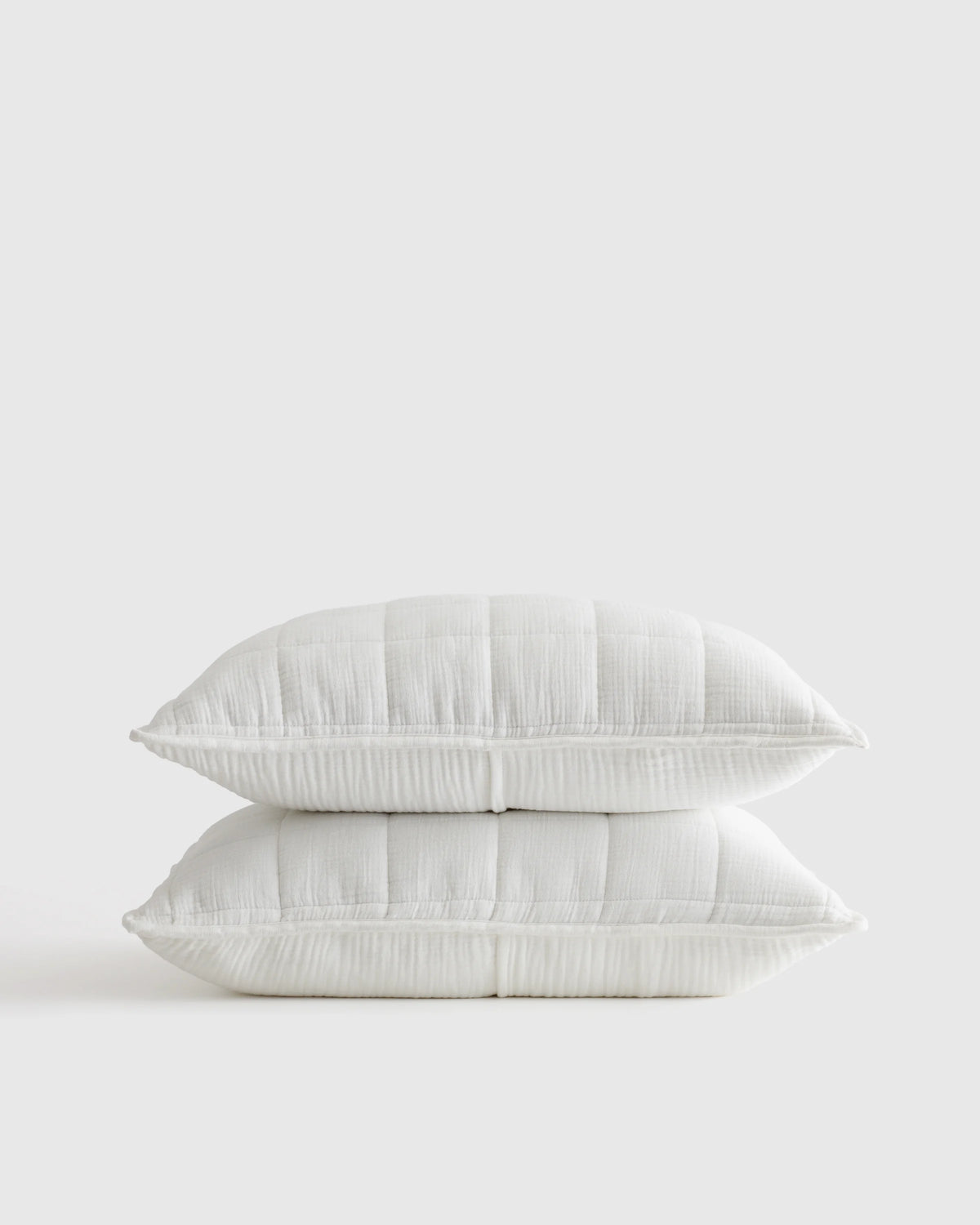 Organic Cotton Gauze Box Quilt Sham Set - Standard / Mineral