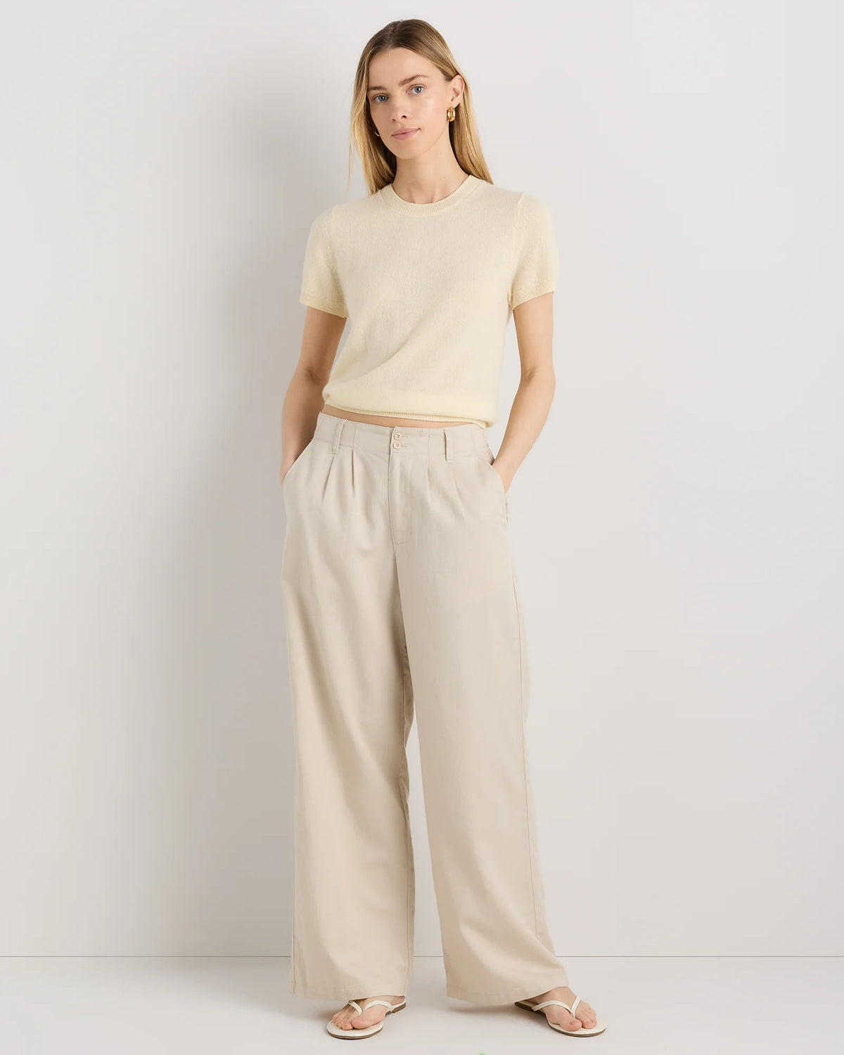 Mongolian Cashmere Tee - XS / Pale Custard Yellow