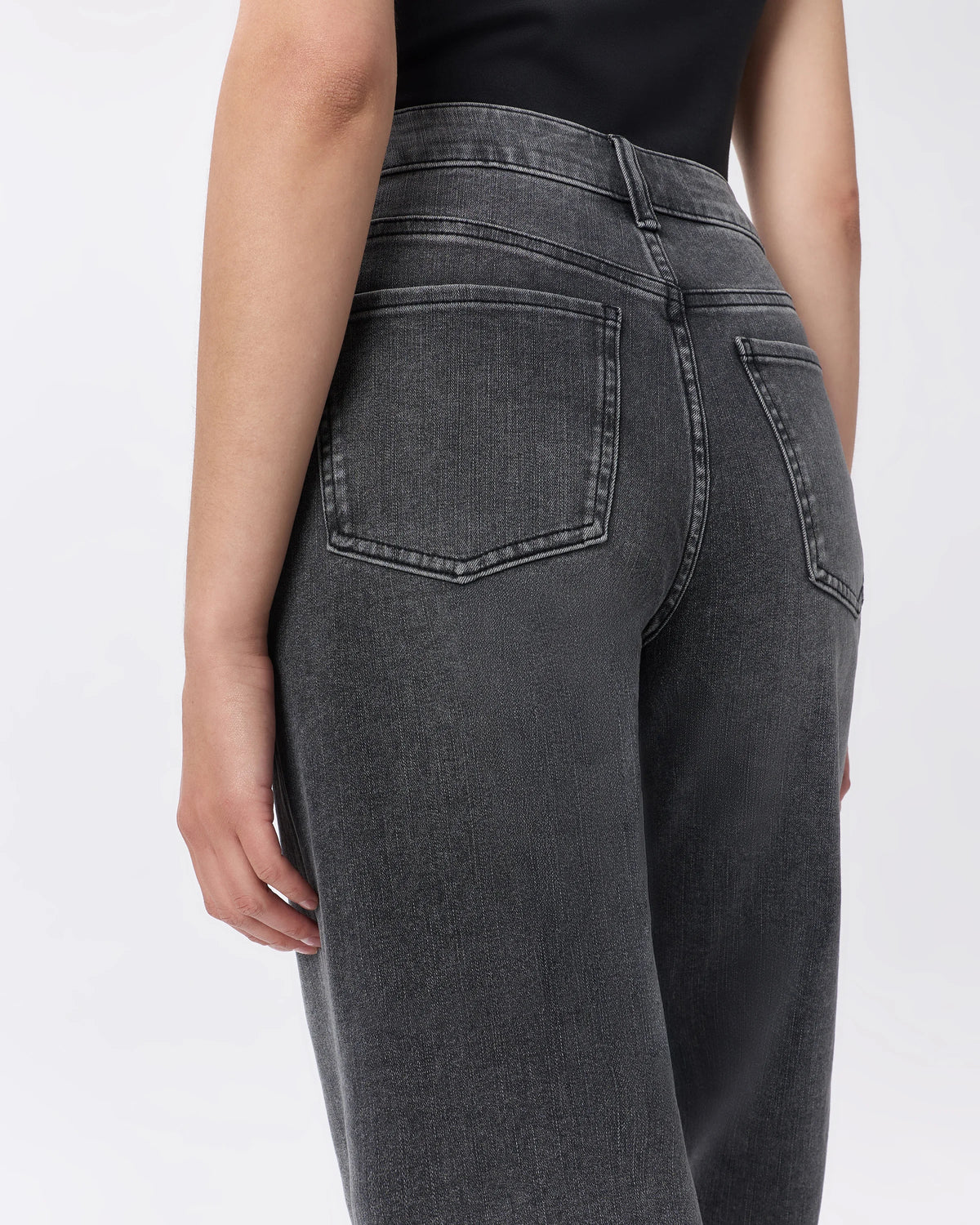 Bella Stretch Patch Pocket Wide Leg Jeans - 24 / Deep Sea Blue