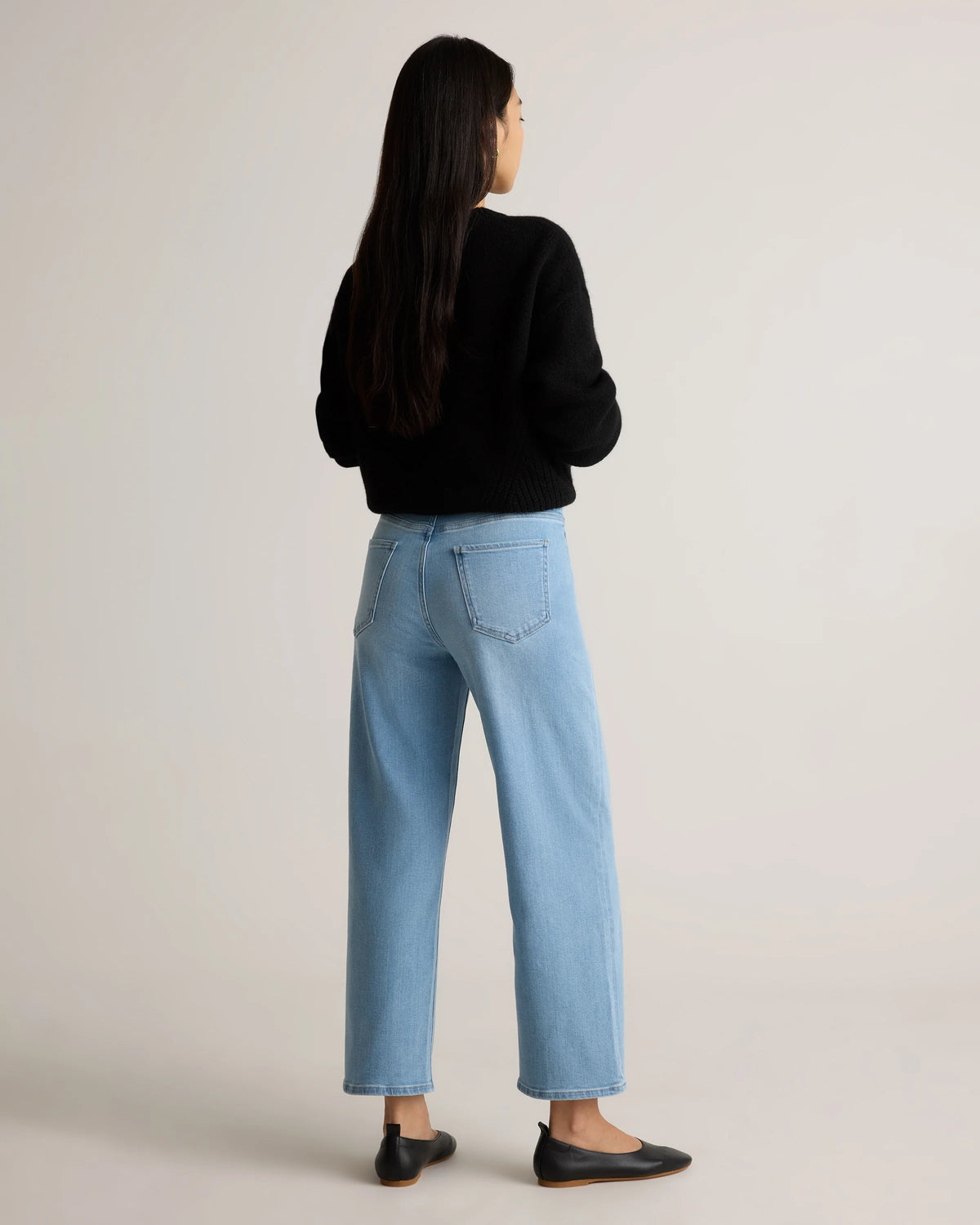 Bella Stretch Patch Pocket Wide Leg Jeans - 24 / Seaside Blue