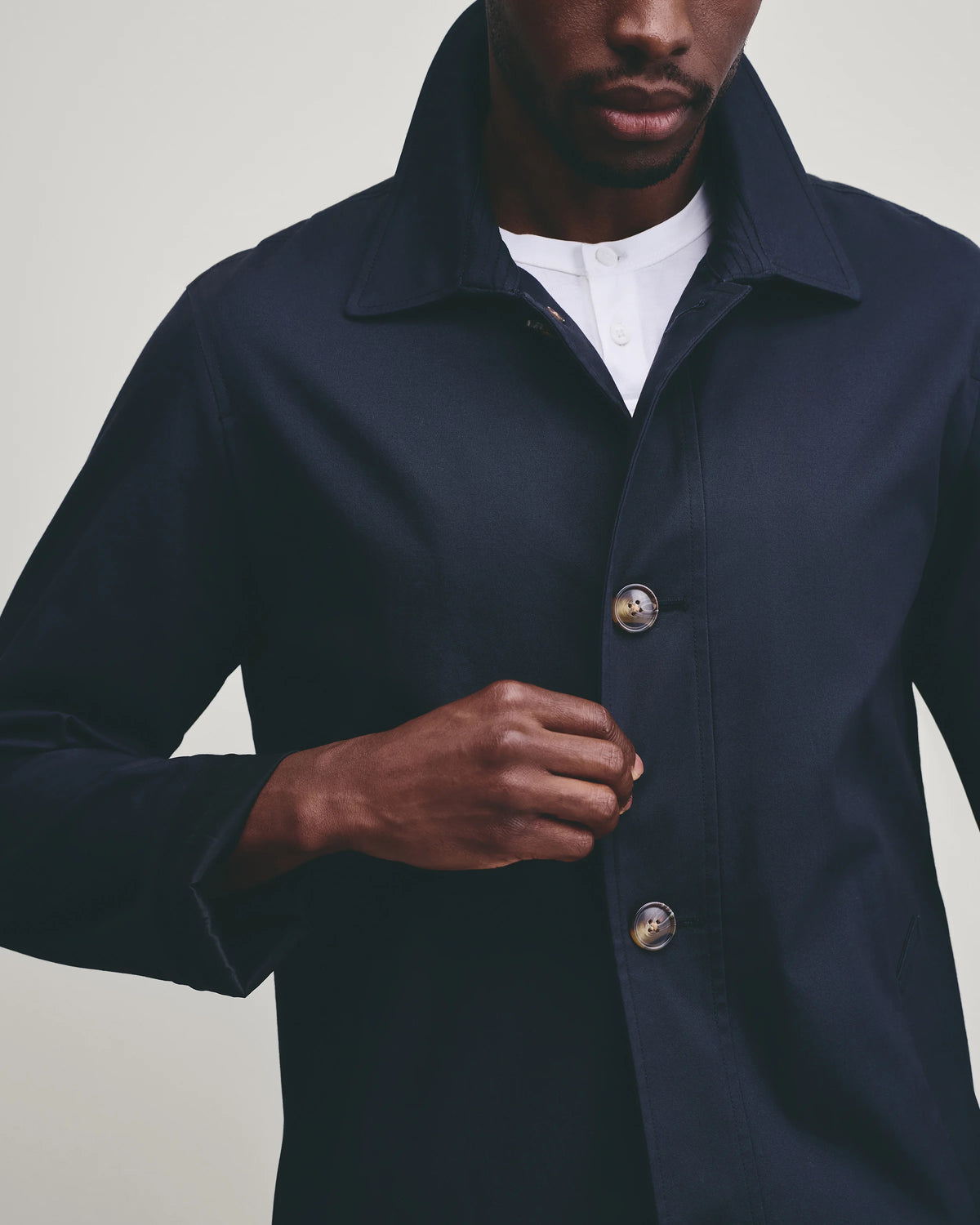 Comfort Stretch Trench Coat - S / Midnight Black