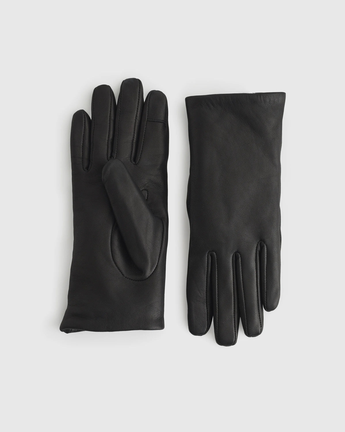 Cashmere Lined Leather Gloves - S / Black