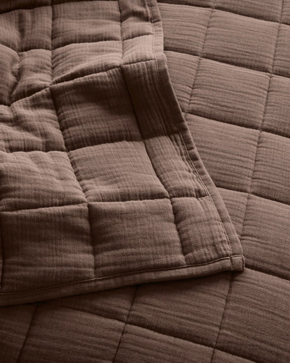 Organic Cotton Gauze Box Quilt - Twin / Mineral