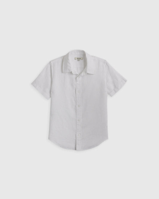 100% European Linen Short Sleeve Shirt - 2T / Flax