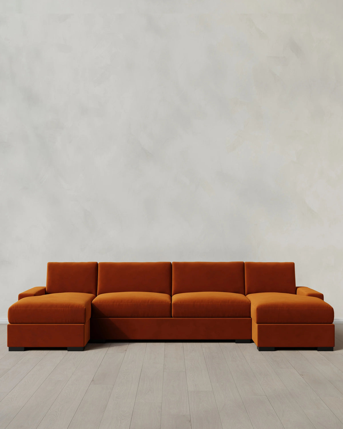 Stillman U Sectional in Performance Velvet - One Size / Java