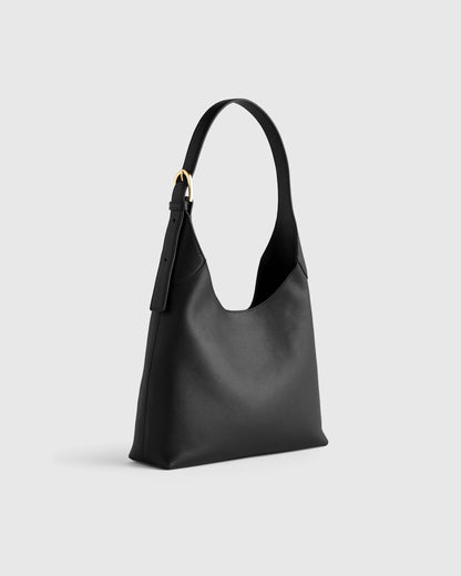 Full-Grain Leather Small Shoulder Bag - One Size / Black