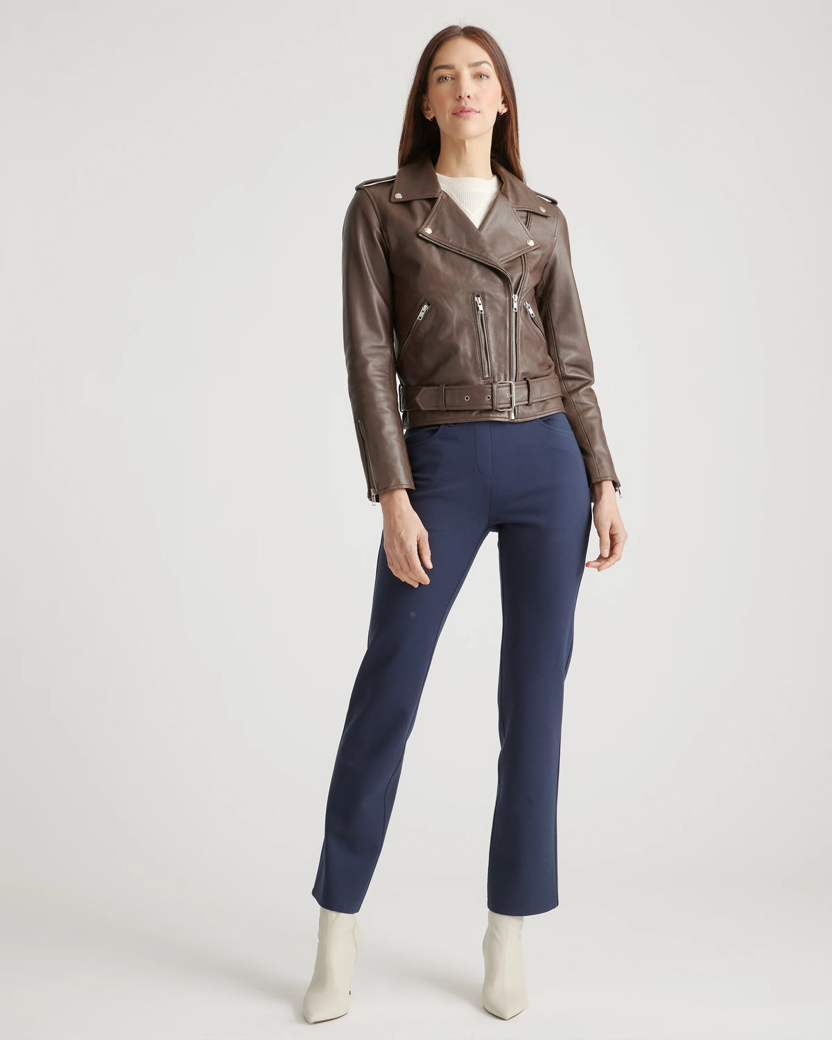 Ultra-Stretch Ponte Straight Leg 4-Pocket Pants - XS / Olive