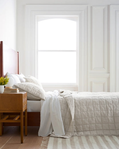 European Linen Box Quilt - Twin / Dusty Mauve