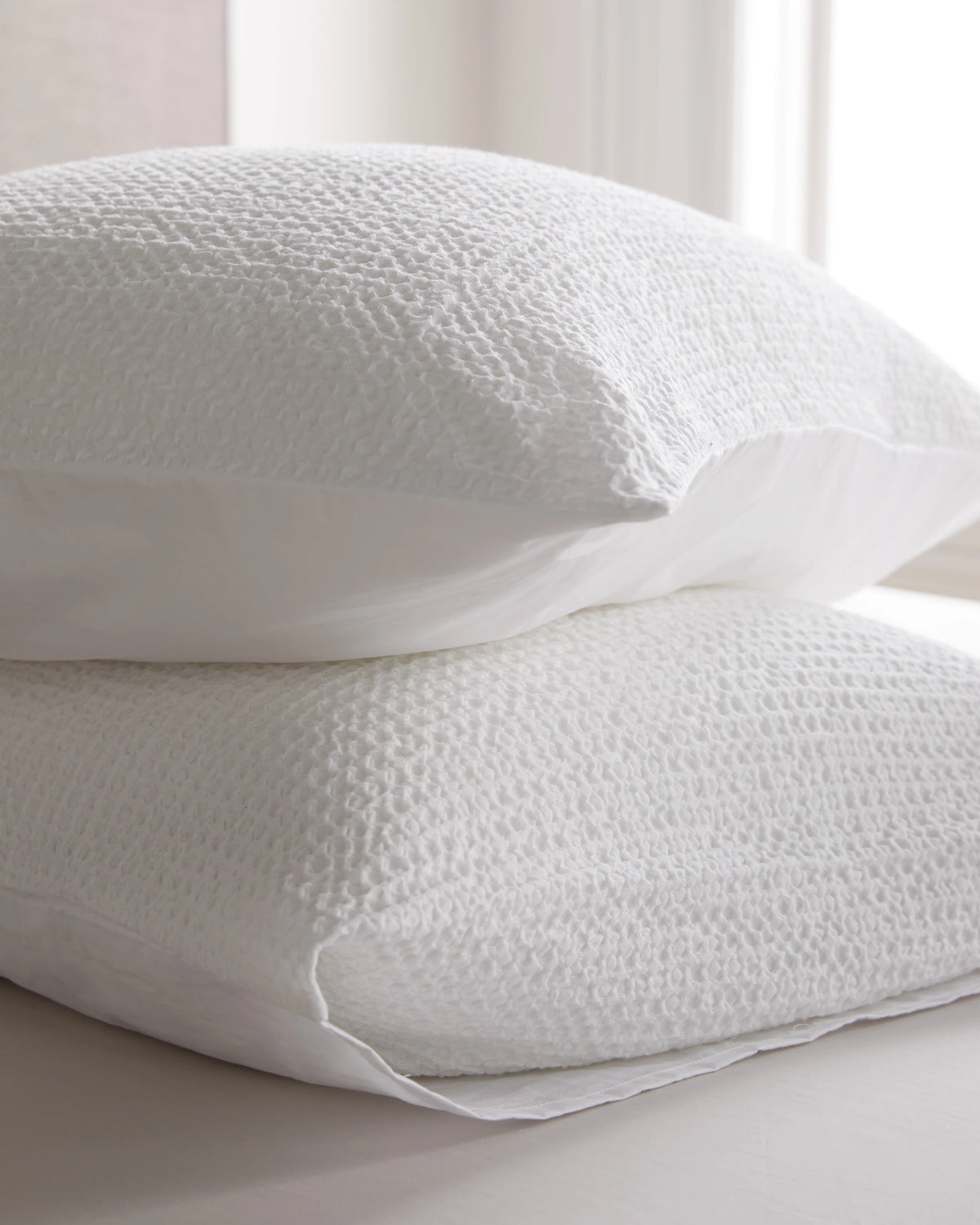 Organic Luxe Honeycomb Sham Set - Standard / Mineral