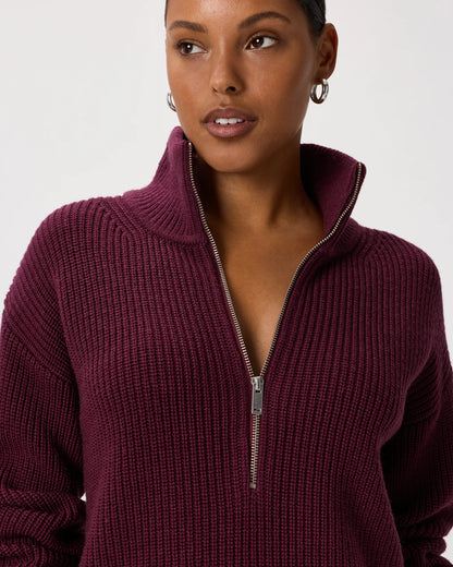 Australian Merino Wool Half Zip Sweater - XS / Heather Grey
