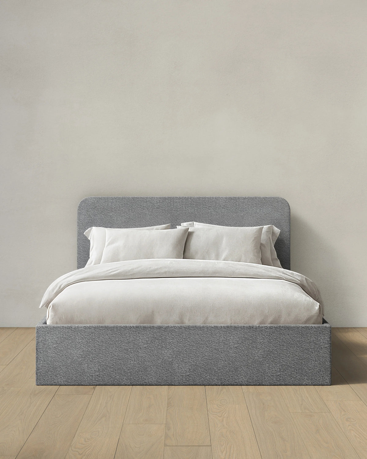 Plush Boucle Curved Bed - Full / Ivory