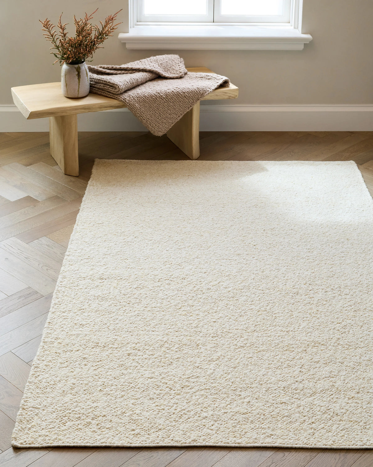 Liam Handwoven Wool Boucle Rug - 5' x 8' / Brown