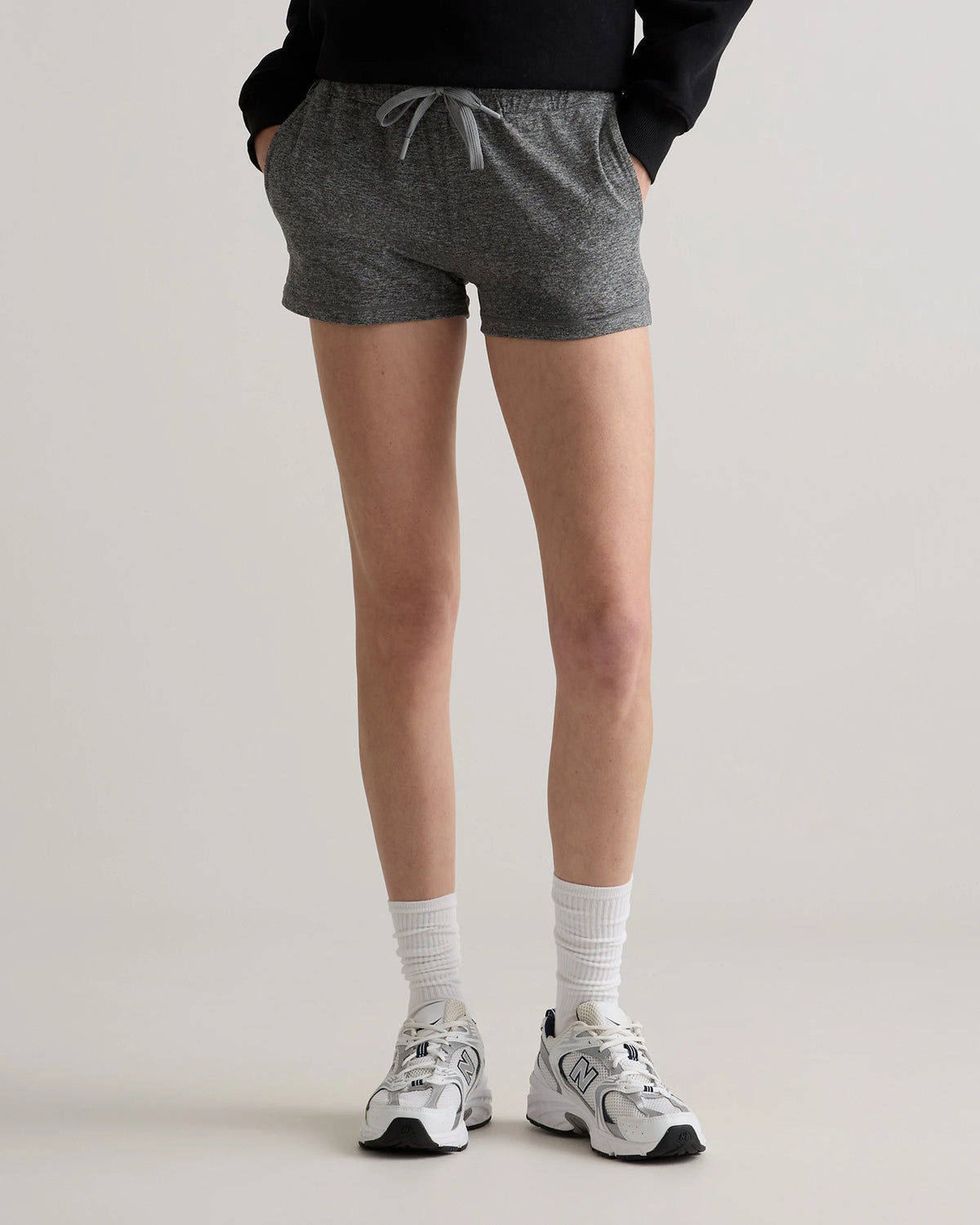 Flowknit Mid-Rise Shorts - XS / Heather Deep Navy