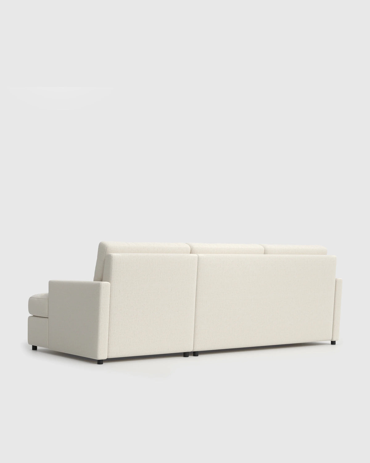 Brennan Performance Chenille Linen Blend Chaise Sectional - Right Arm / Snow