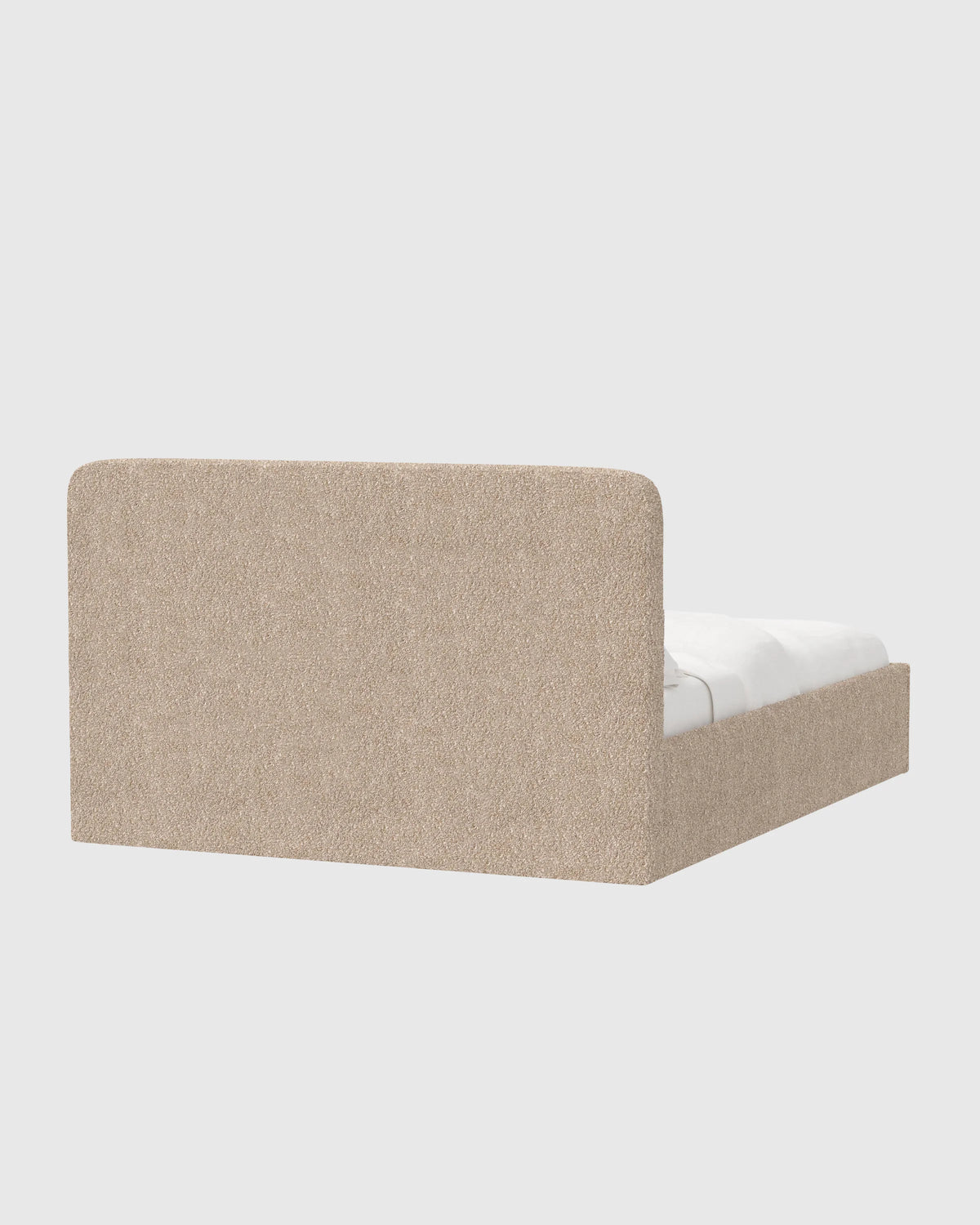 Plush Boucle Curved Bed - Full / Ivory