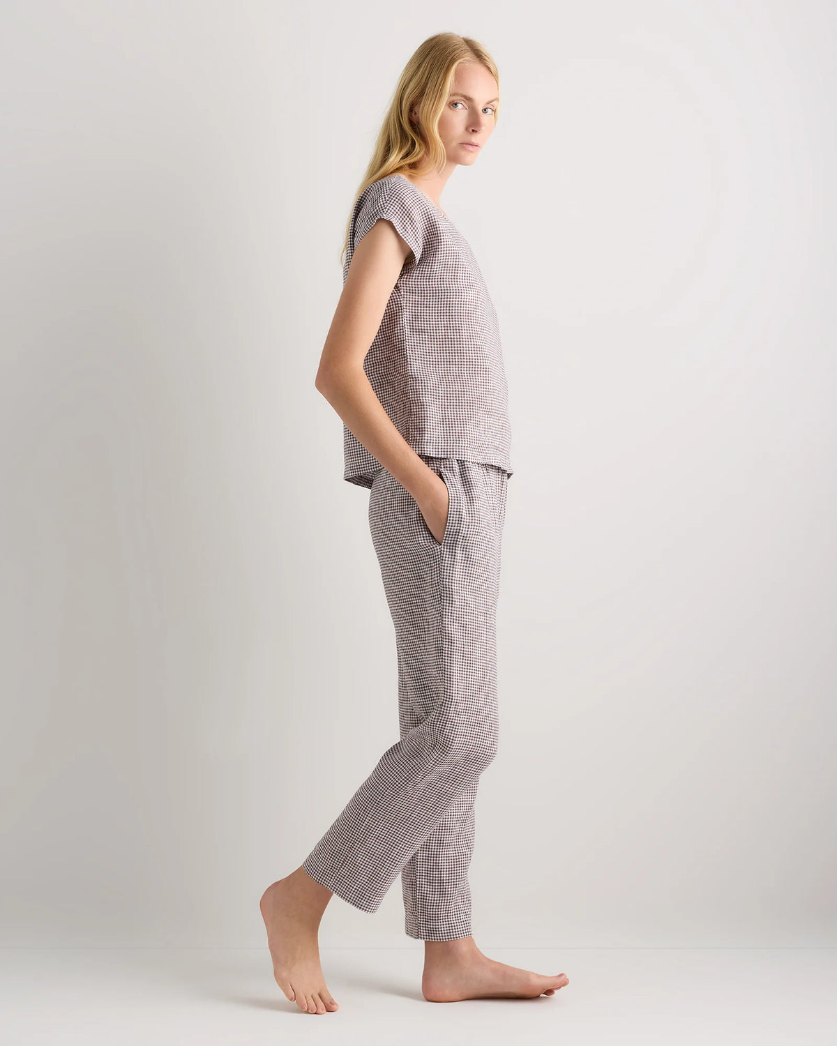 100% European Linen Pajama Set - XS / French Blue