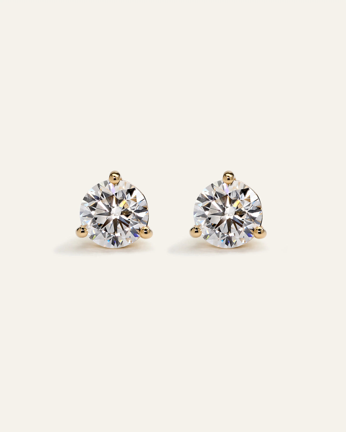 14K Gold Lab Grown Diamond Martini Studs - 4ctw - One Size / Yellow Gold