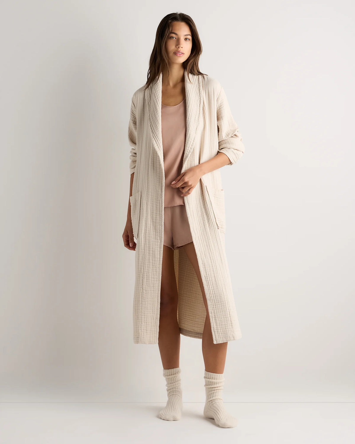 Soft Layered Turkish Cotton Robe - XS / White
