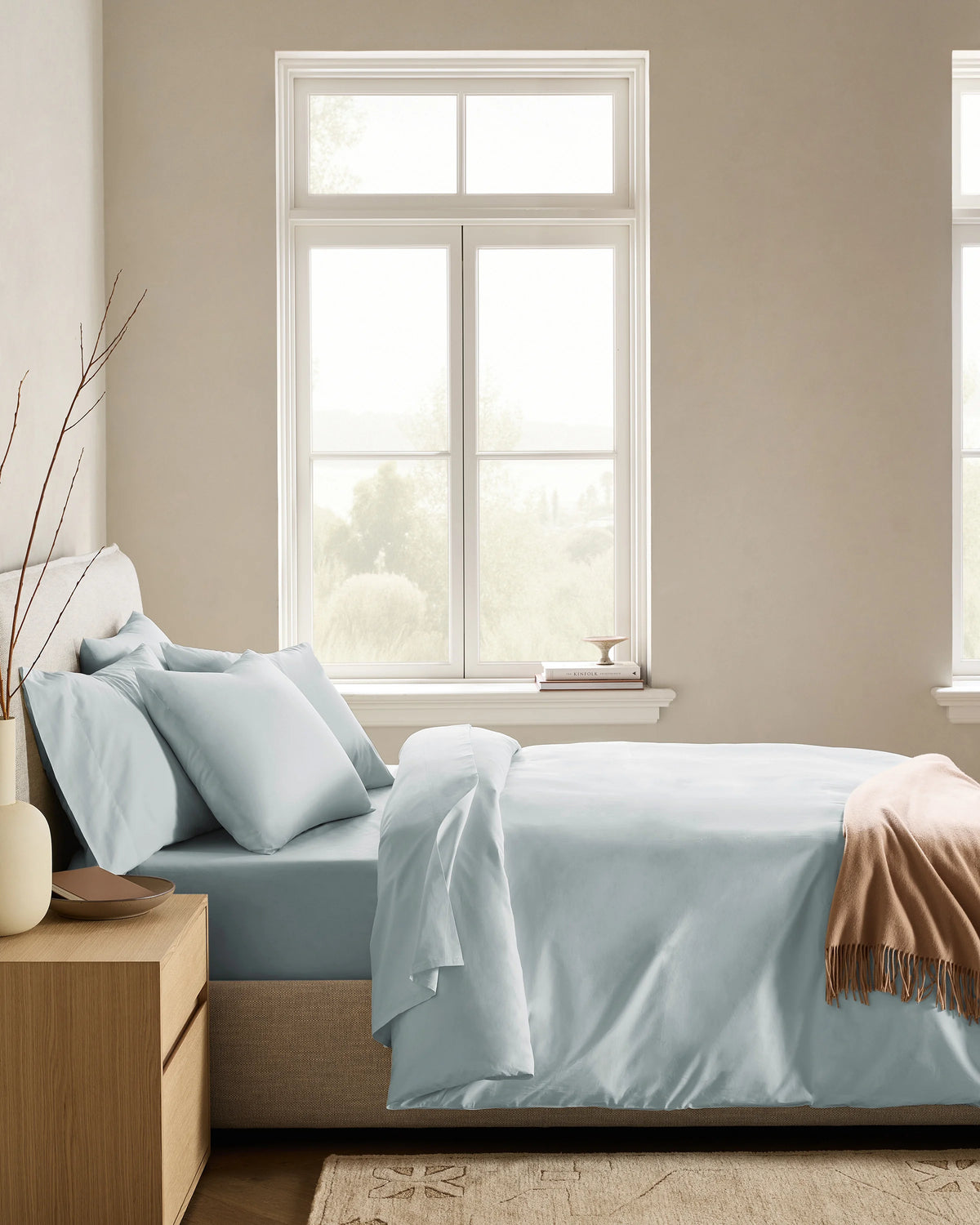 Organic Crisp Percale Duvet Cover Set - Twin / Espresso