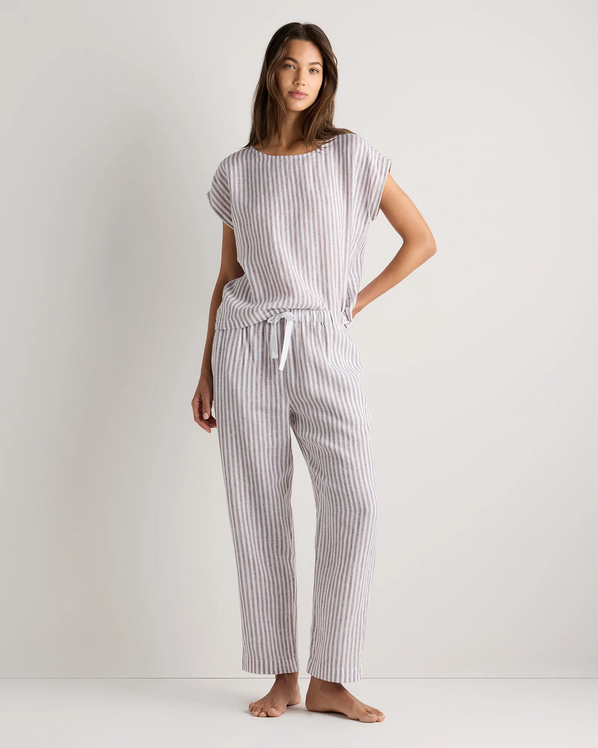 100% European Linen Pajama Set - XS / French Blue