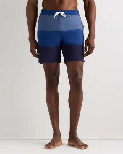 Italian Swim Trunks - 7" - XS / Navy Diamond Geo