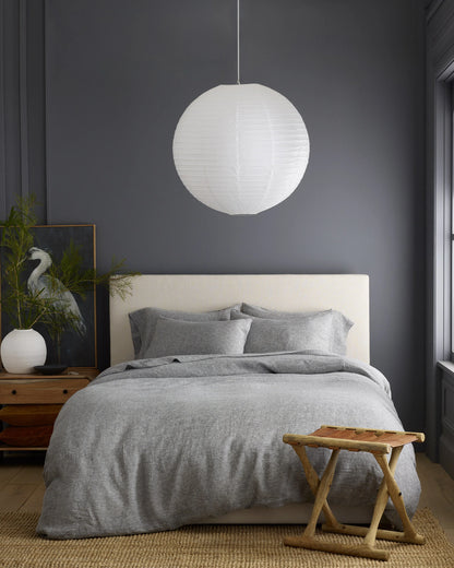 European Linen Chambray Deluxe Bedding Bundle - Twin / Charcoal