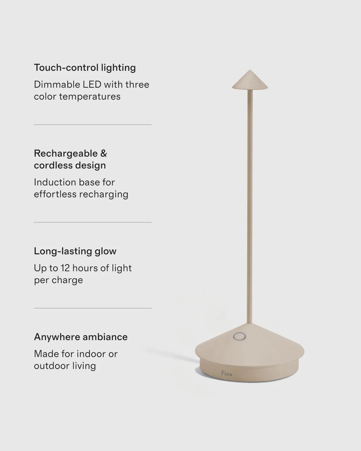 Pina Pro Rechargeable Table Lamp by Zafferano - One Size / White