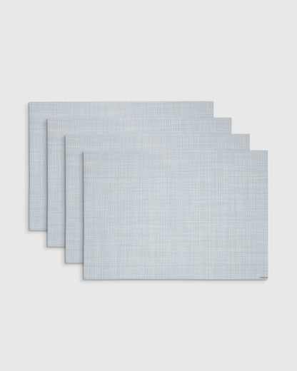 Mini Basketweave Easy-Care Rectangular Placemat, Set of 4 by Chilewich - One Size / Parchment