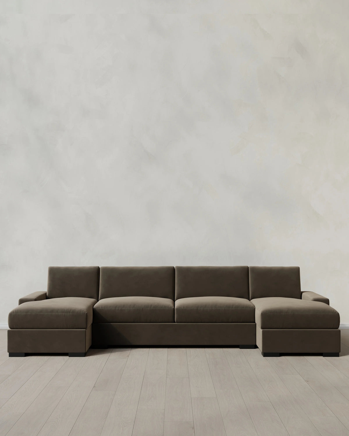 Stillman U Sectional in Performance Velvet - One Size / Java