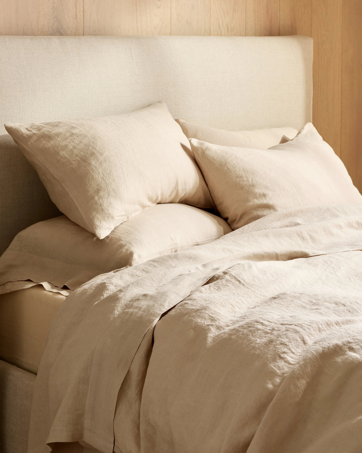 European Linen Deluxe Bedding Bundle - Twin / Willowleaf/White Stripe