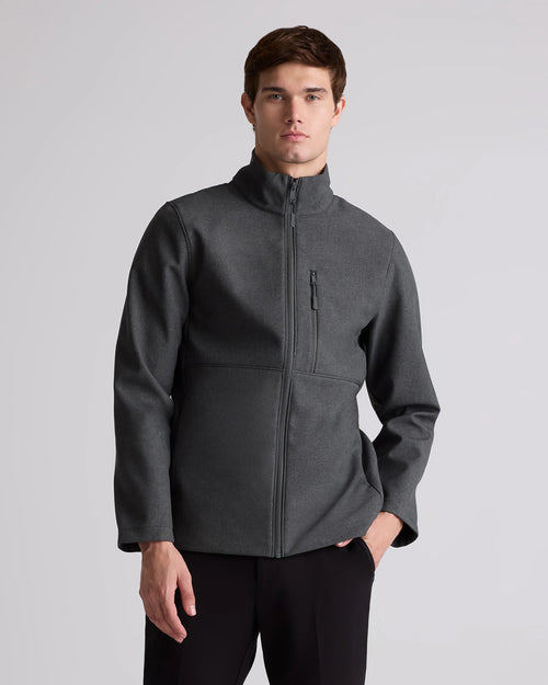 Softshell Fleece-Lined Full-Zip Jacket - S / Heather Shady Charcoal