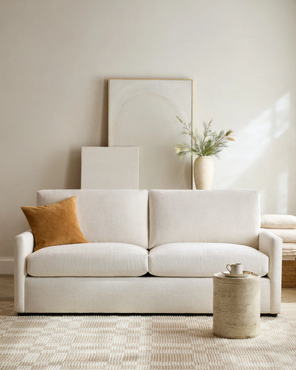 Brennan Sleeper Sofa in Performance Basketweave - Queen / Flax