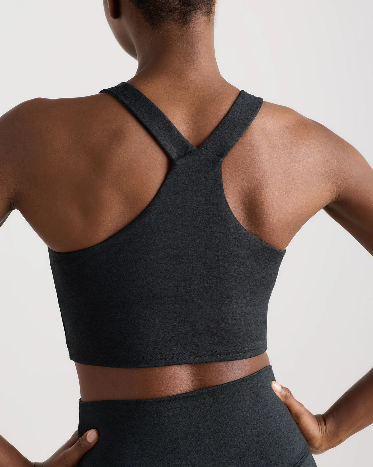 Ultra-Soft V-Neck Cropped Tank - XS / Heather Navy