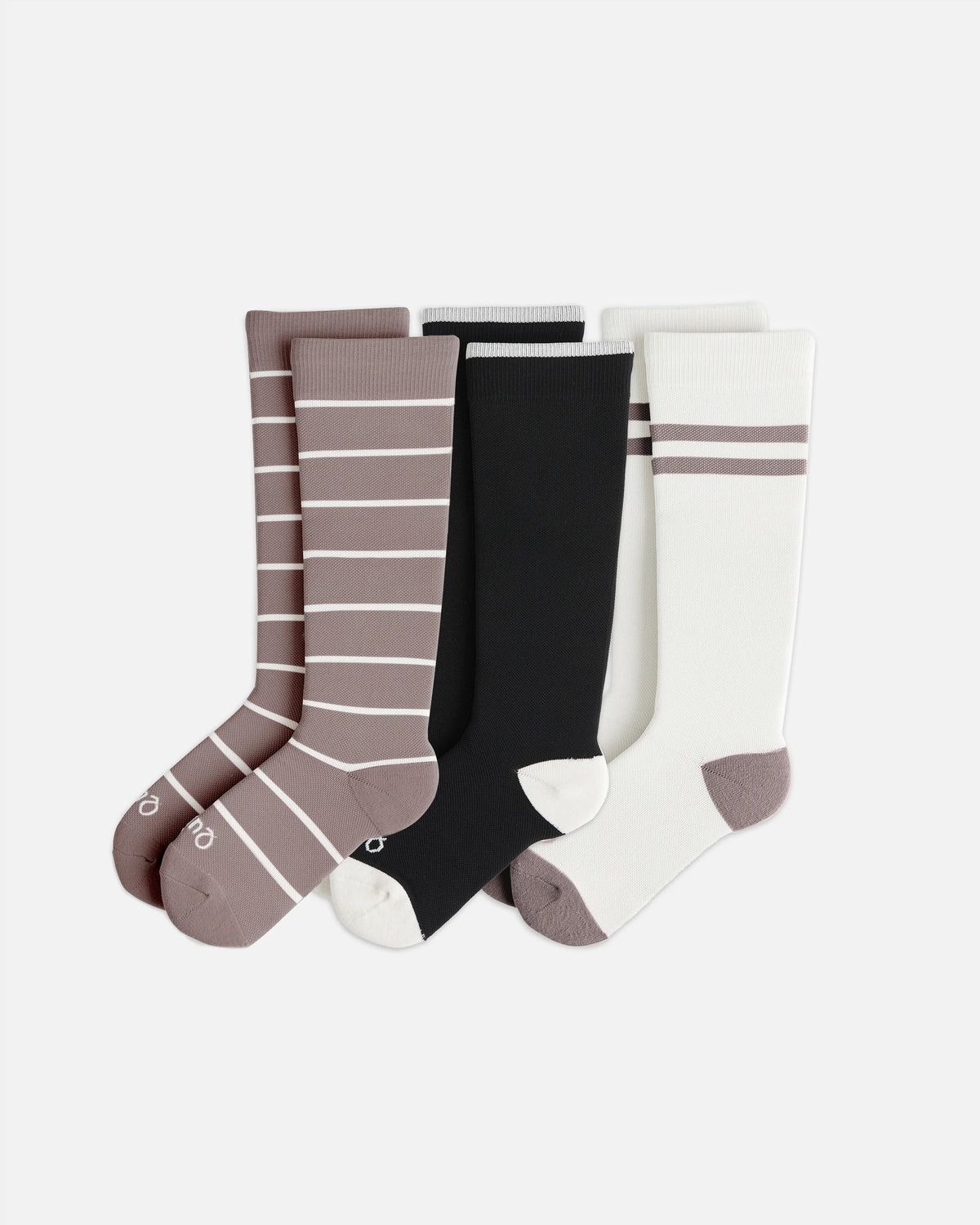Recycled Maternity Compression Socks 3-Pack - L / White/Black/Grey