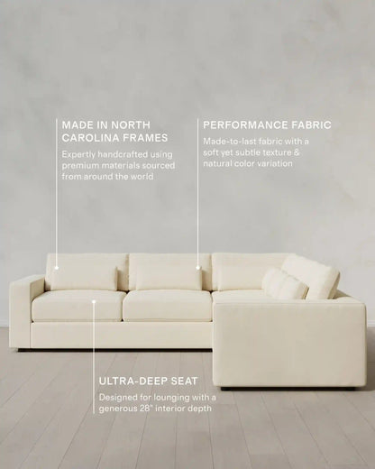 Ashford Deep Seat L Sectional in Performance Velvet