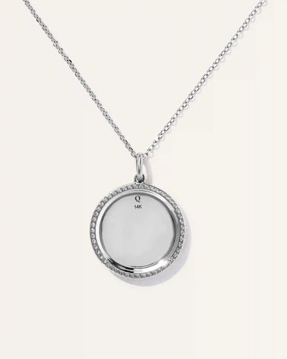 14K Gold Pave Zodiac Medallion Necklace