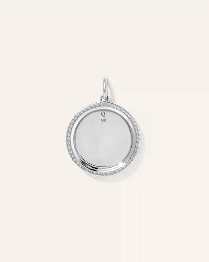14K Gold Pave Zodiac Medallion Charm
