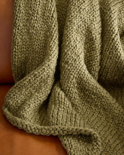 Chunky Hand Knit Wool Throw