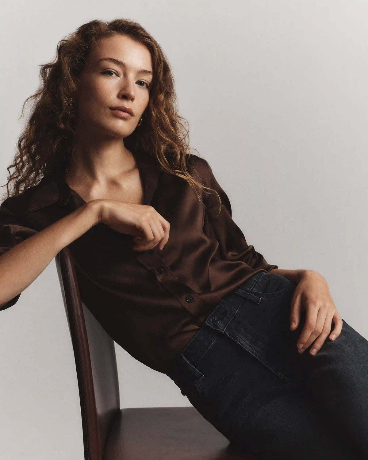 100% Washable Silk Three-Quarter Sleeve Shirt