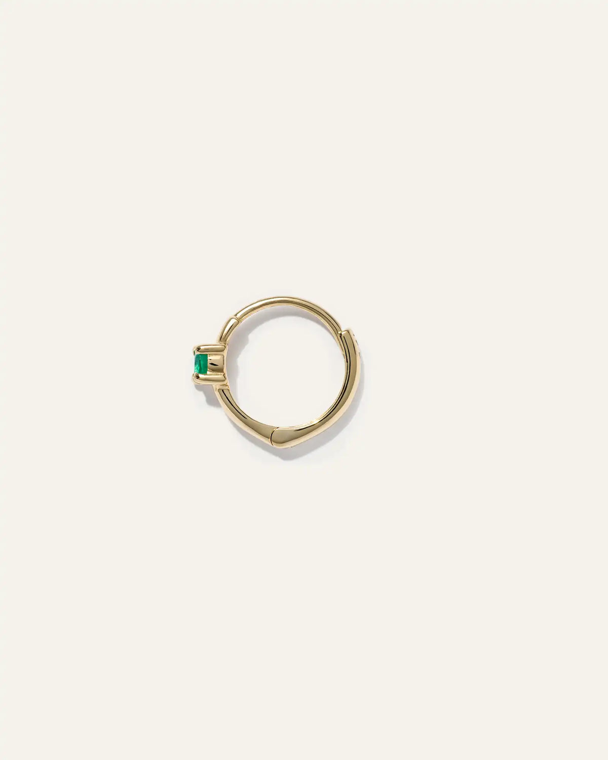 14K Gold Gemstone Tiny Huggie - Single