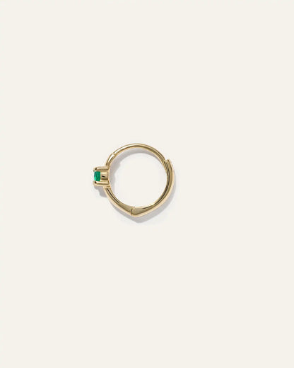 14K Gold Gemstone Tiny Huggie - Single
