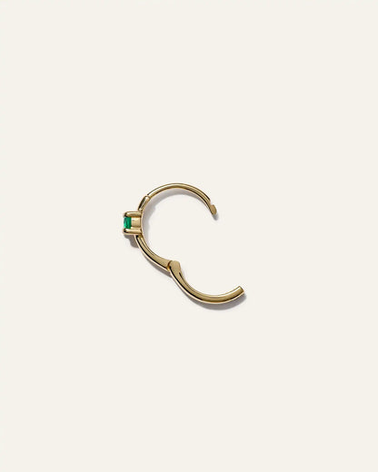 14K Gold Gemstone Tiny Huggie - Single
