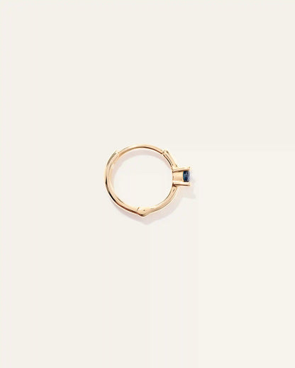 14K Gold Gemstone Tiny Huggie - Single