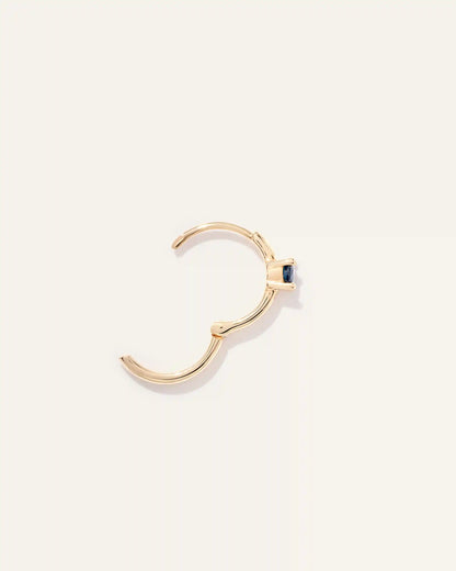14K Gold Gemstone Tiny Huggie - Single