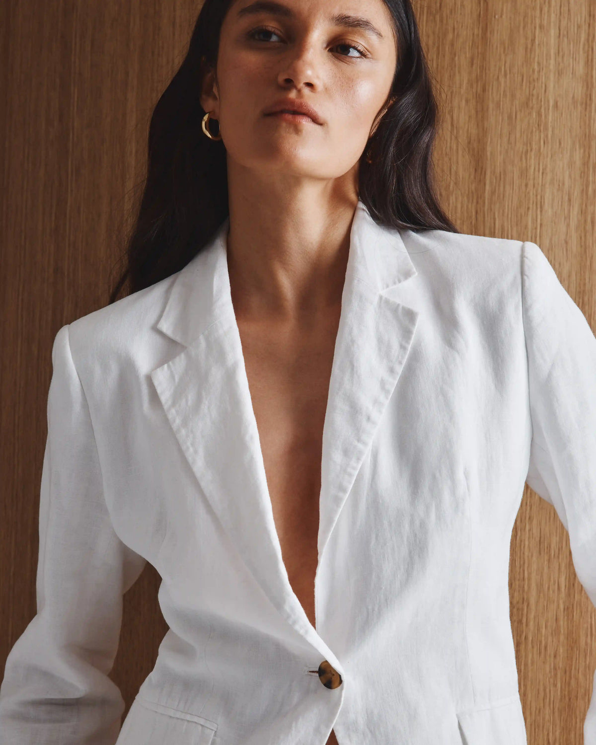 100% European Linen Structured Blazer