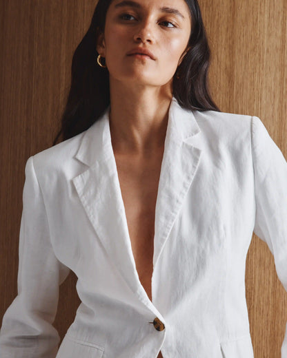 100% European Linen Structured Blazer