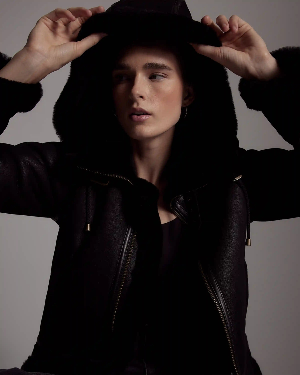100% Shearling Cold Weather Bomber Jacket