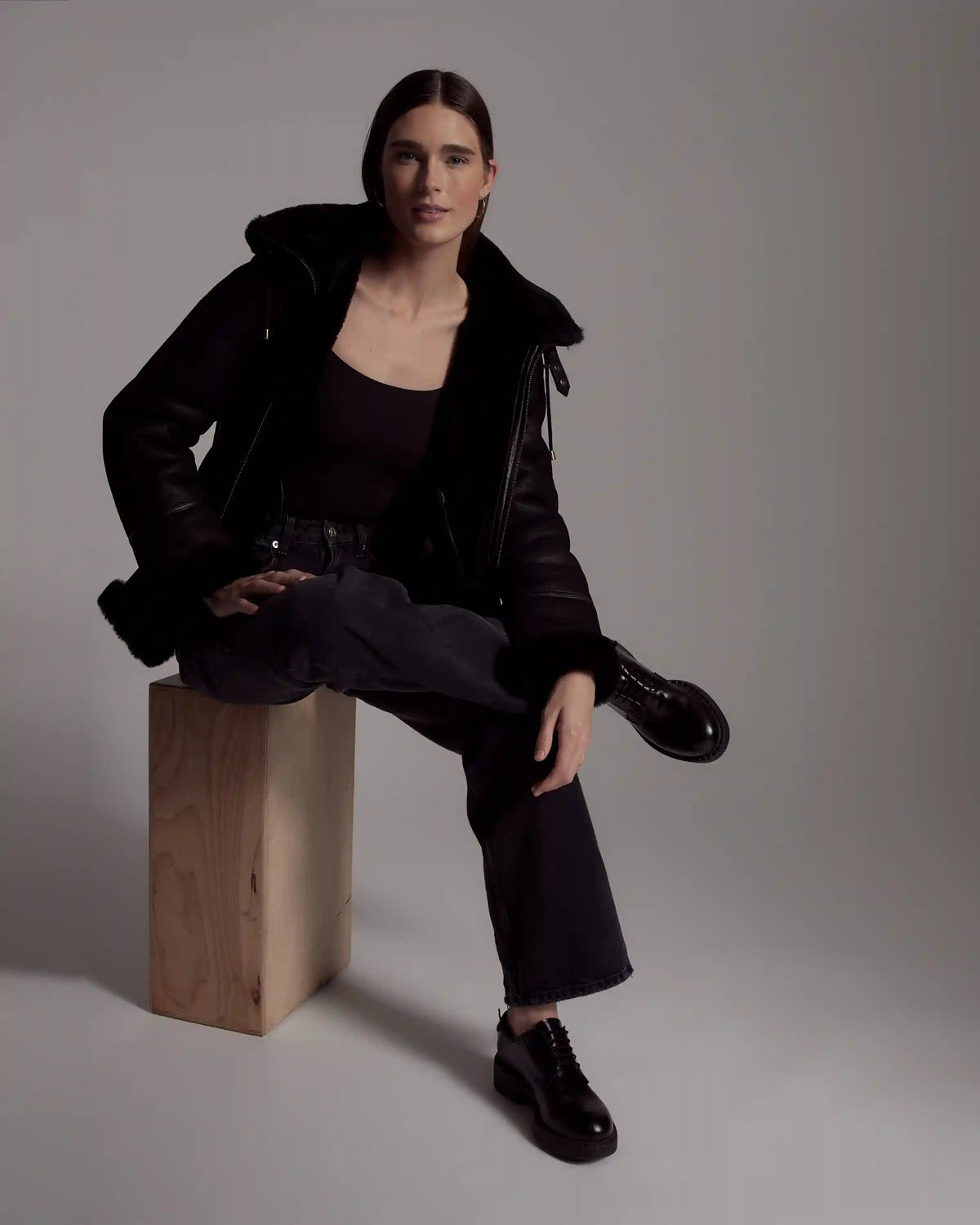 100% Shearling Cold Weather Bomber Jacket